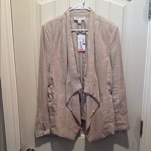 MICHAEL Michael Kors Tan Blazer Elegant Waterfall Design